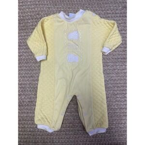 Little‎ Miracles Vintage Baby Pajamas Yellow Polar Bear  Quilted Size 6/9 Months